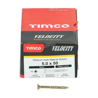 Timco Multi-Purpose Countersunk Velocity Screw - 5.0 x 50 (200 pack)