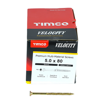 Timco Multi-Purpose Countersunk Velocity Screw - 5.0 x 80 (200 pack)