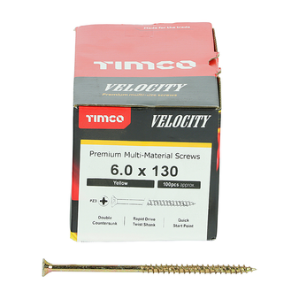 Timco Multi-Purpose Countersunk Velocity Screw - 6.0 x 130 (100 pack)