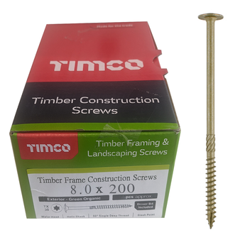 Timco Exterior Timber Wafer Construction Screws - 8.0 x 200 (50 pack)