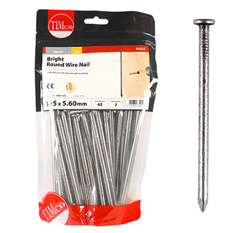 Timco Bright Round Wire Nails - 125 x 5.60 (1 Kilogram Pack)