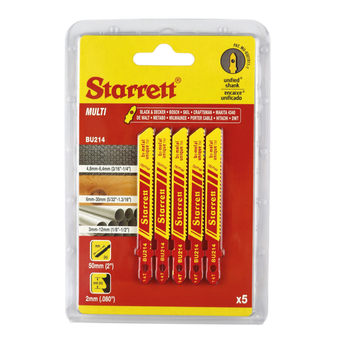 Starrett Unique 14TPI Multi-Purpose Cutting Jigsaw Blade - 50mm (5 Pack) (BU214-5)