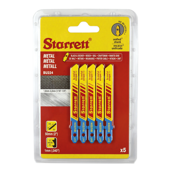 Starrett Unique 24TPI Metal Cutting Jigsaw Blade - 50mm (5 Pack) (BU224-5)