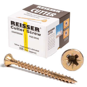 Reisser Countersunk Cutter Wood Screws - 4 x 25mm (200 Box)