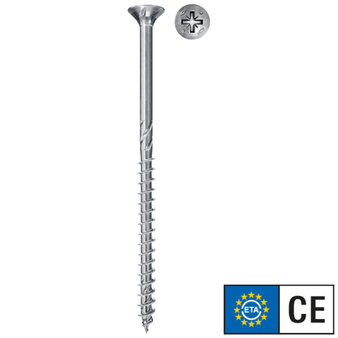 Fischer PowerFast FPF II CZP Chipboard Screws (Silver) - 4.5 x 80mm (200 Pack Box) (F670325)