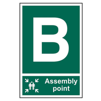 Fire Assembly Point B Self Adhesive Sign - 200 x 300mm(SI-1481)
