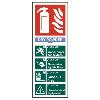 Dry Powder Fire Extinguisher Self Adhesive Sign - 75 x 200mm(SI-1373)