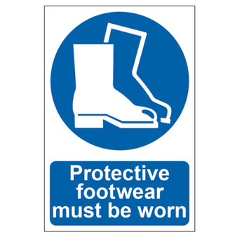 Protective Footwear PPE Self Adhesive Sign - 200 x 300mm(SI-0016)