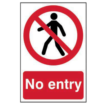 No Entry Self Adhesive Sign - 200 x 300mm(SI-0600)