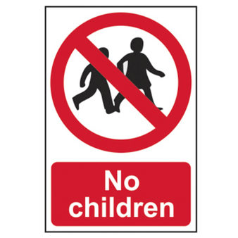 No Children Self Adhesive Sign - 200 x 300mm(SI-0618)