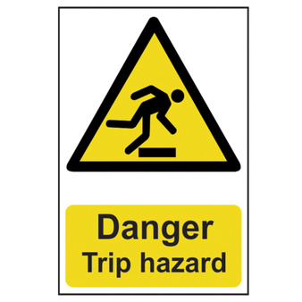 Danger Trip Hazard Self Adhesive Sign - 200 x 300mm(SI-1106)