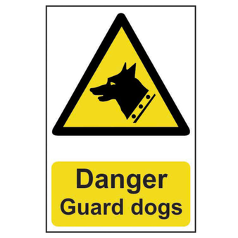 Danger Guard Dogs Self Adhesive Sign - 200 x 300mm(SI-1111)
