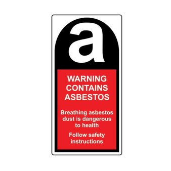 Spectrum Industrial Warning Contains Asbestos Safety Sticker (500 Pack) - 25 x 50mm(SI-3210)