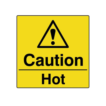 Spectrum Industrial Caution Hot Safety Sticker (250 Pack) - 50 x 50mm(SI-R1201.250)