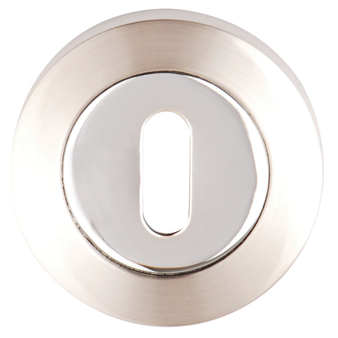 Dale Hardware Round Keyhole Escutcheon - Satin Nickel & Polished Chrome Dual Finish (DH003621)