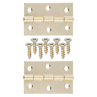 Eclipse Steel 1838 Pattern Fixed Pin Butt Hinge - 76mm (Electro Brass) (2 Pack) (E14698)