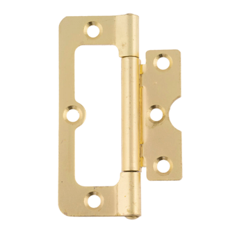 Eclipse Steel Radius Corner Fixed Pin Hurlinge Hinge - 100mm (Electro Brass) (2 Pack) (E14552)