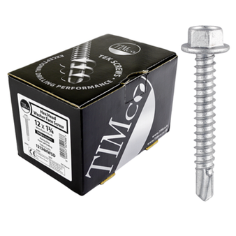 Timco Self Drilling Hex Head Roofing Screws for Light Section Steel (Silver) - 5.5 x 45mm (500 Pack Box) (12134HWSD)
