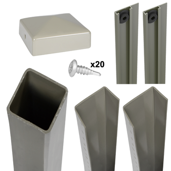 DuraPost 90 Degree Corner Steel Fence Post Bundle - 2400mm (Olive Grey) (B90FPB24G)