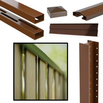 DuraPost Vento Composite Fence Board & Steel Post Bundle - 1200 x 1830mm (Natural & Sepia Brown) (BVCFBPB12GB)