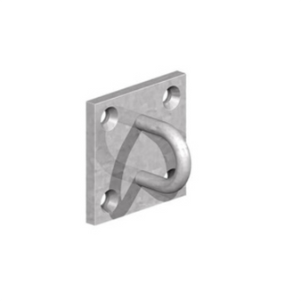 Galvanised Steel Staple on Plate for Wire Rope & Chain - 50 x 50mm (40 Pack) (B2450501 x 4)
