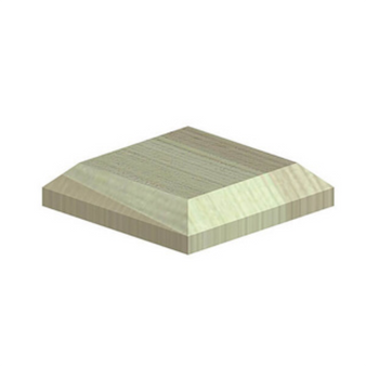 Square Green Treated Wood Post Cap for 3 x 4" Posts - 96 x 120 x 23mm (B730100G)