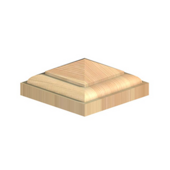 Square Untreated Wood Temple Post Cap for 4" Posts - 126 x 126 x 50mm (B7311000)