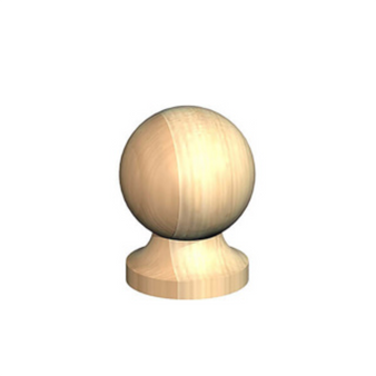 Untreated Wood Ball & Collar Finial for 4" Posts - 90 x 90 x 120mm (B7201000)