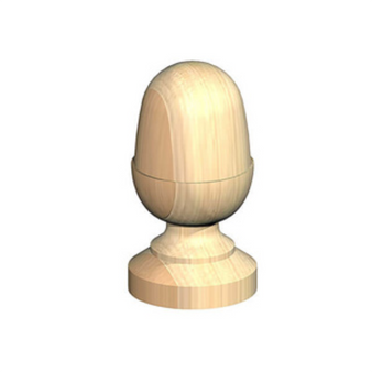 Untreated Wood Acorn Finial for 4" Posts - 85 x 85 x 150mm (B7221000)