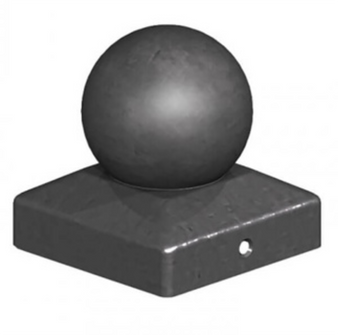 Black Steel Ball & Collar Post Cap for 4" Posts - 102 x 102mm (B7201003)