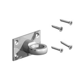 Chrome Plated Eye on Plate for Decorative Decking Rope Handrails (10 Pack) (B355000C)