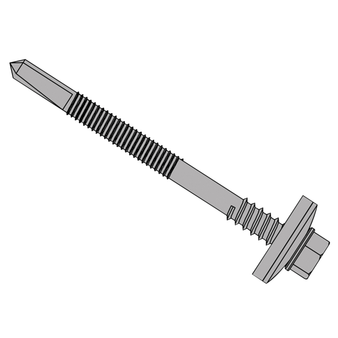 ForgeFix TechFast Composite Panel to Steel Hex Head Screws with 19mm Washers (No.5 Tip) - 5.5 x 105mm (100 Pack Box) (FORTFH55105H)