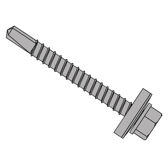 ForgeFix TechFast Metal Roofing Panel to Steel Hex Head Screws & Washer (No.3 Tip) - 5.5 x 75mm (100 Pack Box) (FORTFHW5575L)