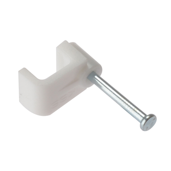 ForgeFix Flat Bellwire Cable Clips (White) (100 Pack Box) (FORFCCBW)