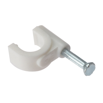 ForgeFix Round Cable Clips (White) - 11mm (100 Pack Box) (FORRCC911W)
