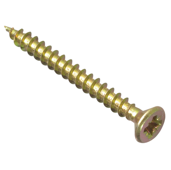 ForgeFix Multi-Purpose Single Thread Countersunk Screws (Zinc Yellow Passivated) - 4.0 x 45mm (200 Pack Box) (FORMPS445Y)