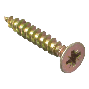 ForgeFix Multi-Purpose Single Thread Countersunk Screws (Zinc Yellow Passivated) - 5.0 x 20mm (200 Pack Box) (FORMPS520Y)