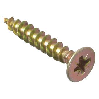 ForgeFix Multi-Purpose Single Thread Countersunk Screws (Zinc Yellow Passivated) - 5.0 x 30mm (200 Pack Box) (FORMPS530Y)