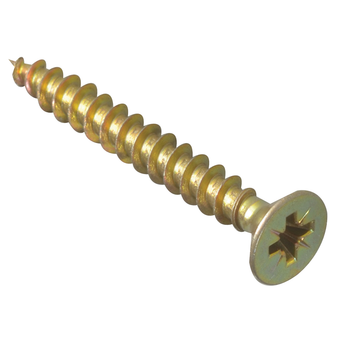 ForgeFix Multi-Purpose Single Thread Countersunk Screws (Zinc Yellow Passivated) - 5.0 x 40mm (200 Pack Box) (FORMPS540Y)