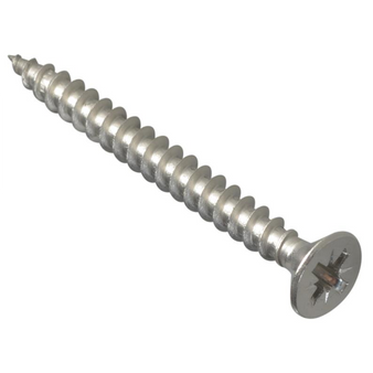 ForgeFix Multi-Purpose Single Thread Countersunk Screws (Stainless Steel) - 5.0 x 50mm (200 Pack Box) (FORPOZI550S)