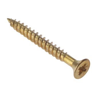 ForgeFix General Purpose Twin Thread Countersunk Screws (Electro Brass) - 38 x 4mm (200 Pack Box) (FORCSK1128E)