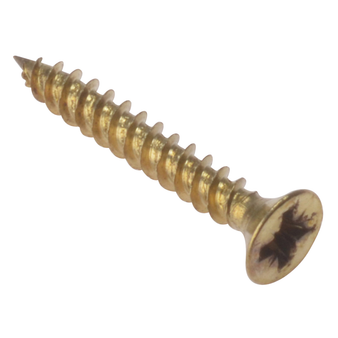 ForgeFix General Purpose Twin Thread Countersunk Screws (Electro Brass) - 16 x 3mm (200 Pack Box) (FORCSK584E)