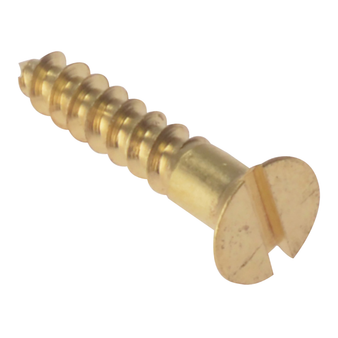 ForgeFix Slotted Countersunk Wood Screws (Solid Brass) - 25 x 5mm (200 Pack Box) (FORCSK110B)