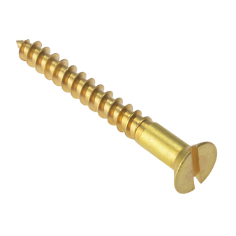 ForgeFix Slotted Countersunk Wood Screws (Solid Brass) - 38 x 6mm (200 Pack Box) (FORCSK11212B)