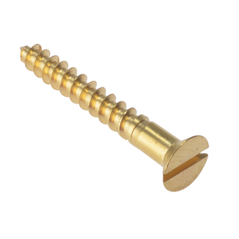 ForgeFix Slotted Countersunk Wood Screws (Solid Brass) - 13 x 4mm (200 Pack Box) (FORCSK128B)