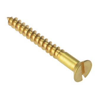 ForgeFix Slotted Countersunk Wood Screws (Solid Brass) - 51 x 5mm (200 Pack Box) (FORCSK210B)