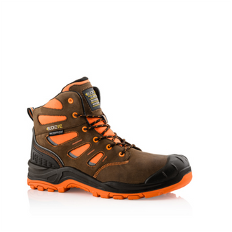 Buckler Buckz Viz S3 HRO SRC Waterproof Lace Safety Boots - UK 11 / EU 45 (Orange & Brown) (ZBVIZ2ORBR-11)