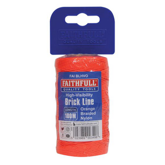 Faithfull Hi-Vis Nylon Brick Line (Orange) - 100m (330ft) (FAIBLHVO)