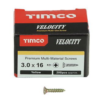 Timco Multi-Purpose Countersunk Velocity Screw - 3.0 x 16 (200 pack)