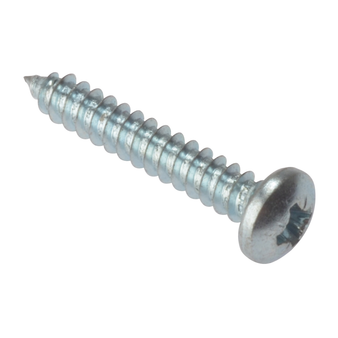 ForgeFix Zinc Plated Pan Head Self-Tapping Screw - No.8 x 1" (200 Pack Box) (FORSTP18Z)